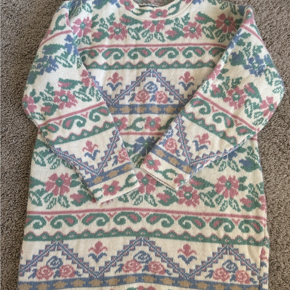 Vintage Floral Pastel Patterned Sweater